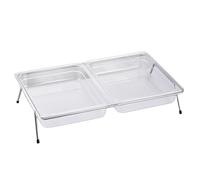 Bandeja de servir de 3 niveles C para eventos, soporte de exhibición de alimentos para cupcakes, postres, frutas, buffet, condimentos (largo 53 x 33 x 10 cm)