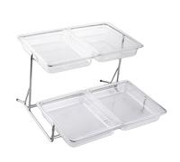 Bandeja de servir de 3 niveles para eventos, expositor C, para postres, frutas, cupcakes, condimentos, buffet (largo 53 x ancho 52 x alto 46 cm)
