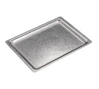 Bandeja de servir de acero inoxidable rectangular de estilo ancho para borde para carne, barbacoa, aperitivos, apto para lavavajillas, para restaurante y hogar, gris y dorado, 30 x 22 cm (gris)