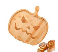 Bandeja de servir de Halloween - Plato de madera con forma de ataúd de calabaza | Bandeja decorativa de Halloween para cocina, restaurante, fiesta de vacaciones, picnic al aire libre, bufé, Navidad