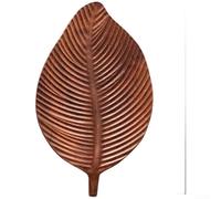 Bandeja de servir de madera de nogal tallada a mano con diseño de hojas orgánicas para té, café y postres con mango de agarre cómodo, adecuado para el hogar y entretenimiento (B: 30 x 18 cm)