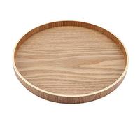 Bandeja de servir de madera redondo para té Set Frutas Caramelos Alimentos Decoración del hogar (27cm)