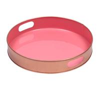 Bandeja De Servir Decorativa De Metal Rosa Marrakesch 32cm Boho