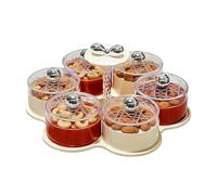Bandeja de servir dividida con tapa - Bandeja Giratoria Dividida para Frutos Secos, para Servir Verduras,para Mesa de, Viajes Infantiles, Pícnic, Catering, Anfitriones y