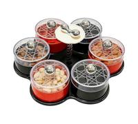 Bandeja de servir dividida con tapa | Fuente Giratoria para Aperitivos y Frutos Secos - Bandeja para Verduras con Tapa - para Mesa, Niños, Adultos, Viajes, Picnic, Catering, Recepciones