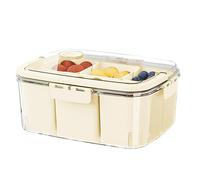 Bandeja de servir dividida con tapa, versátil recipiente para charcutería y aperitivos para fiestas de barbacoa y verduras, ideal para almacenamiento de cocina y refrigerador