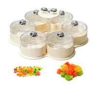 Bandeja de servir dividida - Plato giratorio | Organizador de nueces para con tapa, recipiente de de alimenticio, diseño de sección de fácil acceso, portátil, mesa para niños y