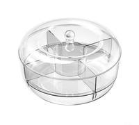 Bandeja de servir fría con diseño de dos capas, una para alimentos y otra para cubitos de hielo con 5 secciones para organización de aperitivos