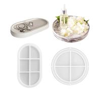 Bandeja de silicona 2 unidades, moldes de silicona con ranuras, posavasos de silicona, soporte para velas, resina, fundición, resina epoxi, moldes de hormigón, moldes de silicona para fabricación de