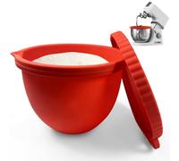 Bandeja de silicona con tapa para tazón de mezcla, cuenco de cocina apto para alimentos, insertos intercambiables, resistentes al calor, insertos de silicona para mezclador Kitchen Aid, color rojo