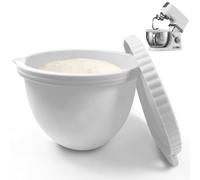 Bandeja de silicona con tapa para tazón de mezcla, cuenco de cocina apto para alimentos, insertos intercambiables, resistentes al calor, insertos de silicona para mezclador Kitchen Aid, color blanco