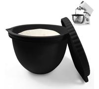 Bandeja de silicona con tapa para tazón de mezcla, cuenco de cocina apto para alimentos, insertos intercambiables, resistentes al calor, insertos de silicona para mezclador Kitchen Aid, color negro