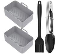 Bandeja De Silicona For Freidora De Aire, Rectangular, Bandeja For Hornear, Cesta, Plato De Inserción De Revestimiento Reutilizable, Compatible Con Ninja, Compatible Con Foodi(Style 06)