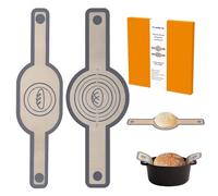 Bandeja de silicona ovalada y redonda, antiadherente y fácil de limpiar, reutilizable, ovalada, para horno holandés, con asas largas, para hornear pan de masa madre