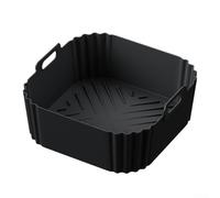 Bandeja de silicona para accesorios de freidora de aire para Cosori 5.5-6.2L NA230 - Forro reutilizable apto para lavavajillas, 22.5 cm de ancho, resistente a altas temperaturas para hornear (A negro)