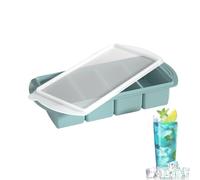 Bandeja de Silicona para Congelador,Bandeja Para Cubitos De Caldo Congelador Con Tapa - 4 Cavidades Antifugas con Tapa para Preparación de Comidas Zumo Whisky Vino Champán Cócteles