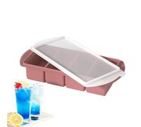 Bandeja de Silicona para Congelador - Bandeja Para Cubitos De Caldo Congelador Con Tapa,Molde De 4 Cavidades Fácil Desmoldado Para Clima Cálido Cocina Restaurante Vino Champagne Picnic Camping