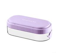 Bandeja de silicona para cubitos de hielo con tapa, capacidad de 18 cubos para hacer hielo sabroso rápido y fácil (morado)