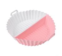 Bandeja de silicona para hornear, 20 x 20 x 4,5 cm, diseño divisor de dos compartimentos para freidora de aire y horno, antiadherente reutilizable de alta temperatura para panaderos caseros (C)