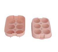 Bandeja de silicona para moldes de bolas de hielo para cócteles y bar en el hogar, silicona flexible de grado alimenticio, máquina de hielo esférica grande de fácil liberación, (Rosa claro 6 bolas