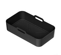 Bandeja de silicona resistente al calor para freidora de aire AF500, bandeja reutilizable 2 en 1 con antiadherente para cocinar y limpiar fácilmente (negro)