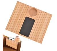 Bandeja de sofá con portavasos, Bandeja Plegable para reposabrazos para el hogar, Organizador Que Ahorra Espacio, Suministros de Almacenamiento Ligeros para Chaise Longue, sillón reclinable