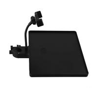 Bandeja de soporte de micrófono con soporte para teléfono para transmisión en vivo, podcast, videollamadas en trípode o soportes de estudio (bandeja de tamaño grande y 1 clip)