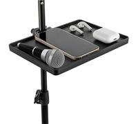 Bandeja de soporte para micrófono, bandeja universal con abrazadera para transmisión en vivo, grabación, karaoke, soporte de micrófono con capacidad de carga de 3 kg, estante para soportes de