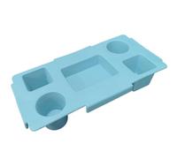 Bandeja de soporte para tazas, soporte para servir comida de playa, divisor resistente al agua y , diseño de múltiples ranuras y uso de agarre estable, bandeja portátil para piscina, camping