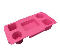 Bandeja de soporte para tazas, soporte para servir comida de playa, divisor resistente al agua y , diseño de múltiples ranuras y uso de agarre estable, bandeja portátil para piscina, camping