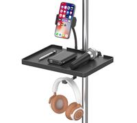 Bandeja de soporte universal para micrófono, estante ajustable con abrazadera para transmisión en vivo, karaoke, grabación (8.7 x 6.5 pulgadas)