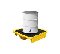 Bandeja de tambor de aceite, paleta modular de contención de derrames con rejilla, plataforma antifugas para una contención eficiente del tambor