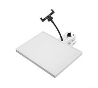 Bandeja de tarjeta de sonido con clip de teléfono para soporte de micrófono, soporte de montaje ajustable de 13 a 47 mm de diámetro del poste para transmisión en vivo de escenario de estudio (blanco)
