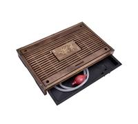 Bandeja de té chino Kungfu de 17 pulgadas, bandejas de té de madera con chasis de almacenamiento de agua de drenaje para el hogar/oficina, juego de té Kungfu (marrón B)