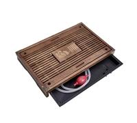 Bandeja de té chino Kungfu de 17 pulgadas, bandejas de té de madera con chasis de almacenamiento de agua de drenaje para el hogar/oficina, juego de té Kungfu (marrón A)