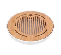 Bandeja de té de 10.0 in, Forma Redonda, Moderna y Elegante Bandeja para Servir Kung Fu Chino, Mesa Gongfu con Chasis de Almacenamiento de Agua, Juego de con Filtro para el