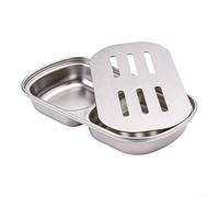 Bandeja de té de acero inoxidable, pequeña tabla de drenaje de metal para juego de té Kung Fu, jabonera de baño, posavasos de taza de café, organizador a prueba de óxido para viajes de oficina
