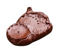 Bandeja de té de arena morada, plato de té chino Gongfu con drenaje de agua, bandeja de servir de loto para oficina en casa (A)