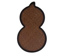 Bandeja de té de bambú con superficie de estera tejida a mano, plato pequeño para vajillas y juegos de té, artesanía de bambú pesado natural para la ceremonia del té y el uso domés (calabaza)