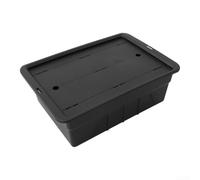 Bandeja de té de camping para mesas IGT que soporta servicio de té al aire libre, limpieza de verduras y organización de objetos pequeños con tapa de drenaje y construcción apilable (negro)