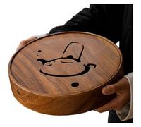 Bandeja de té de diseño clásico en nogal macizo con retención interna de agua que proporciona un funcionamiento suave para cafeteras de té frecuentes (tetera Zen)
