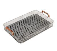 Bandeja de té de Dos Pisos de Gran Capacidad con Drenaje, Tablero de Deriva de Taza Extraíble, Tableta de Servicio Rectangular para Oficina y Hogar 33 X 20 X 5 Cm (pequeño)