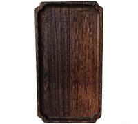 Bandeja de té de madera con motivos botánicos de hojas para uso en servir té y café, hecha de madera de paulownia con diseño minimalista (A)