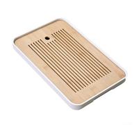 Bandeja de té de madera para elaboración casera, construcción duradera, práctico escurridor, diseño minimalista moderno, se adapta a varios juegos de té, 36 x 24 cm de profundidad, ideal para los