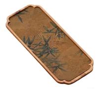 Bandeja de té de nogal natural con elementos de tallado cultural e ingeniería para un rendimiento constante en la preparación del té (C)