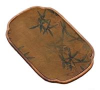Bandeja de té en auténtico diseño chino con madera de nogal de primera calidad para una configuración funcional y estética de la mesa de té (B)