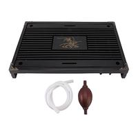 Bandeja de té Gongfu, bandeja de drenaje para almacenamiento de agua, bandeja para servir té, bandeja de té china para el hogar y la Oficina (Negra)