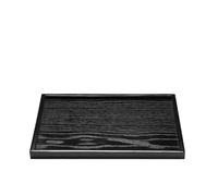 Bandeja de té Madera Maciza Negra, Plato for Servir, Bandeja Postre la Tarde, Juego Retro para Cocin Presentación(Square 35X24X2cm)
