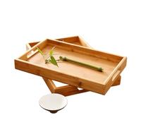 Bandeja de té Rectangular Madera bambú, Bandeja for Servir con asa, Plato for Cena, Postre, Pan y Fruta para baño y Cocina(35x22x4CM)