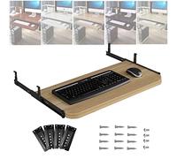 Bandeja de teclado ajustable para oficina, hogar, escuela, 24 cm, ergonómica, de madera, bandeja deslizante para mejorar la postura, color blanco, 70 x 27 cm, diseño que ahorra espacio
